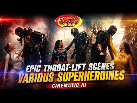 Epic Throat Lift Scenes  - Various Superheroines (Cinematic AI)
